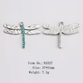 Antique silver dragonfly pendant with turquoise beads, size 37x51mm, weight 7.3g - Dragonfly