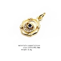 Golden Evil Eye pendant with blue zircon stone and micro-paved crystal settings - 1# Evil Eye