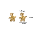 Golden stainless steel starfish pendants for DIY jewelry with 16mm x 13mm dimensions - Gold Starfish-543