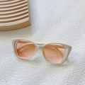 Occhiali da sole vintage per bambini montura beige traforata e lenti arancioni traslucide - Bianco