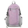 Large capacity purple and grey hiking backpack with adjustable straps and front pocket - Purple