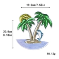 Écusson en paillettes île tropicale avec dauphin bleu et palmiers pour décor DIY - Palmier Dauphin
