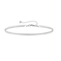 Sleek silver stainless steel snake chain bracelet with lobster clasp and zircon charm - Silver 9 (Snake Chain)