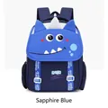 Royal blue cartoon dinosaur school backpack for primary students with spine protection - Sapphire Blue