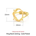 Golden S925 sterling silver four-prong oval ring mount setting size 10x15mm - Stone Size 10*15mm / Gold