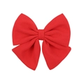Elegante pinza para el pelo con lazo grande de gasa roja y tejido texturizado - Rojo Verdadero (1)