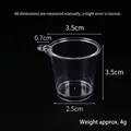 Mini tazza in plastica trasparente con manico, misure 3,5 cm di larghezza e 3,5 cm di altezza - Tazza di Tè al Latte / 3.5cm x 3.5cm / Trasparente