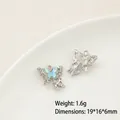 Pendentif papillon bleu clair DIY avec ailes en résine et petits strass blancs - Prix à l'unité / Style Papillon (12#)