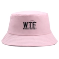 Pink cotton bucket hat with Where's The Fish embroidery for outdoor fishing - Pink