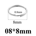 DIY split ring in silver stainless steel, 0.8mm wire thickness and 8mm diameter - 0.8x8mm / Silver