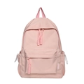 Minimalistische roze nylon rugzak met voorvak en zijvak voor een waterfles - Groot / Roze