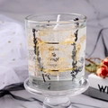 Gelly glass candle with lavender and gold foil in a transparent footed glass holder - Small 5*5*6.2cm / Lavender