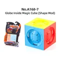3x3 Magische kubus in een bol rood blauw geel met blisterverpakking voor kinderen - Enkele Gevormde Balkubus (A168-7)