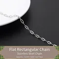 Fabrication bijoux : chaîne rectangulaire en acier inoxydable argenté 3,2 mm, 1 mètre - Chaîne à Maillons Rectangulaires Plats 3,2mm 1m