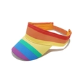 Regenbogen gestreifte Sonnenblende mit breiter Krempe für Sommer Strand und Festivals - M (56-58cm) / Regenbogen