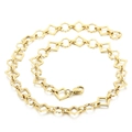 Handmade gold stainless steel geometric chain necklace with square and gear link design - Sunflower Style Gold (KN228770-Z)