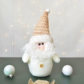 Gnomo di Natale in peluche con cappello dorato scintillante e barba bianca - Babbo Natale Oro 24cm