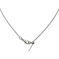 Adjustable silver chain necklace with lobster clasp and sliding bead for DIY jewelry - White K Gold Plated O Universal Chain 46cm