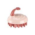 Spazzola per massaggio cuoio capelluto in silicone rosa con impugnatura ergonomica - Fiore Rosa