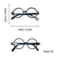 Black round party glasses frame with dimensions 13.5cm width and 6.5cm height - Black Round Frame