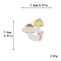 Embroidered mushroom patch in pink and yellow colors with dimensions 7.8cm x 7.4cm - GZ-2743 Blue Green Mushroom