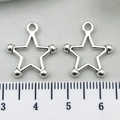 Antique silver hollow star pendant 1.8cm size measurement for DIY jewelry making - Pentagram 18x16mm