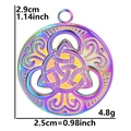 Ciondolo nodo della strega in acciaio inox arcobaleno con dimensioni 2,9cm x 2,5cm e 4,8g - Colore Arcobaleno - Solo Ciondolo