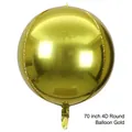 70 inch giant 4D spherical aluminum foil balloon in metallic gold mirror finish - 50 inch / Gold