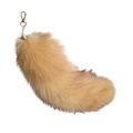 Brown faux fur fox tail charm with silver lobster clasp for handbags and keychains - 40CM / Crystal Fox 2