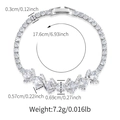 Detailed dimensions and weight specifications for this silver zircon paved tennis bracelet - Silver Geometric Cluster Style (KB0771-1)