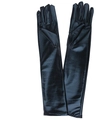 Elegante 50cm lange schwarze Lackleder-Handschuhe für Opern- und Cosplay-Kostüme - Einheitsgröße / Schwarz (43cm)
