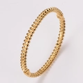 Polished gold stainless steel rivet bangle featuring a modern punk studded design - Gold