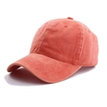 Vintage washed baseball cap in coral orange with reinforced stitching for men and women - Adjustable / Orange