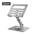 Supporto per laptop in alluminio argento luna con rotazione a 360 gradi e design pieghevole - Argento Lunare (Supporto Rotante 360 Elevabile Pieghevole)