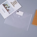 Thickened A4 clear holder with white snap closure and striped frosted plastic texture - Twill with Label