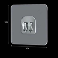 Gancho doble adhesivo transparente de 7cm para almacenamiento en cocina y baño - Gancho de una sola garra transparente de 7x7cm