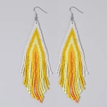 Bohemian handmade beaded tassel earrings with yellow and orange gradient colors - Yellow Orange Gradient (GZ-E210006J)