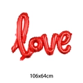 Large 106x64cm red foil Love script balloon with a metallic finish for Valentines - Large Connected LOVE Red