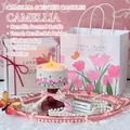 Pink camellia scented candle set with ceramic holder and luxury gift box packaging - Mother's Day Time Praise-Camellia