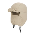 Cappello da aviatore beige invernale con maschera integrata e cinturino sottogola - Cachi