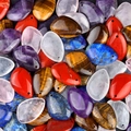 Polished natural teardrop amethyst and gemstone pendants for DIY jewelry making - Random Mixed Colors (1PC)