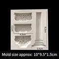 White silicone Roman column mold for DIY fondant cakes and resin architectural crafts - Gray