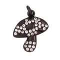 Black gold plated mushroom pendant with micro-pave white zircon crystals - Mushroom Model A / Black