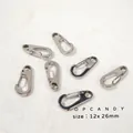 Moschettoni a molla in acciaio inox argento 12x26mm per creazione di gioielli fai-da-te - Gancio