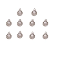 Set of 10 silver metal shell charms with central pearl inlay for DIY jewelry crafts - Small / Silver