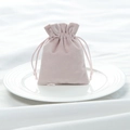 Elegant light pink velvet drawstring pouch for jewelry and small gift packaging - Pink