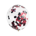 12-inch clear latex balloon filled with vibrant red and black round paper confetti - Red Black Sequins