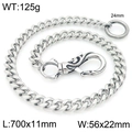 Punk silver Cuban waist chain with heavy metal skull buckle for biker style jeans - Style B Cuban (KK068-Z)