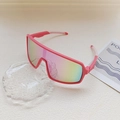 Roze sportieve fietszonnebril voor kinderen met regenboog spiegelglazen en montuur - Regenboog Verloop Reflecterende Lens / Roze