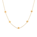 Elegante collana a doppio strato placcata in oro 18 carati con ciondoli a cinque petali - Pendaglio a Cinque Fiori / Oro